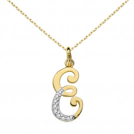 Pendentif Or 18 Carats 750/1000 - Initiale Lettre "E" - Chaine Offerte