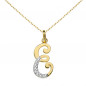 Pendentif Or 18 Carats 750 Serti de Zirconiums - Initiale Lettre "E" - Chaine Offerte