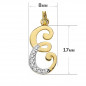 Pendentif Or 18 Carats 750 Serti de Zirconiums - Initiale Lettre "E" - Chaine Offerte