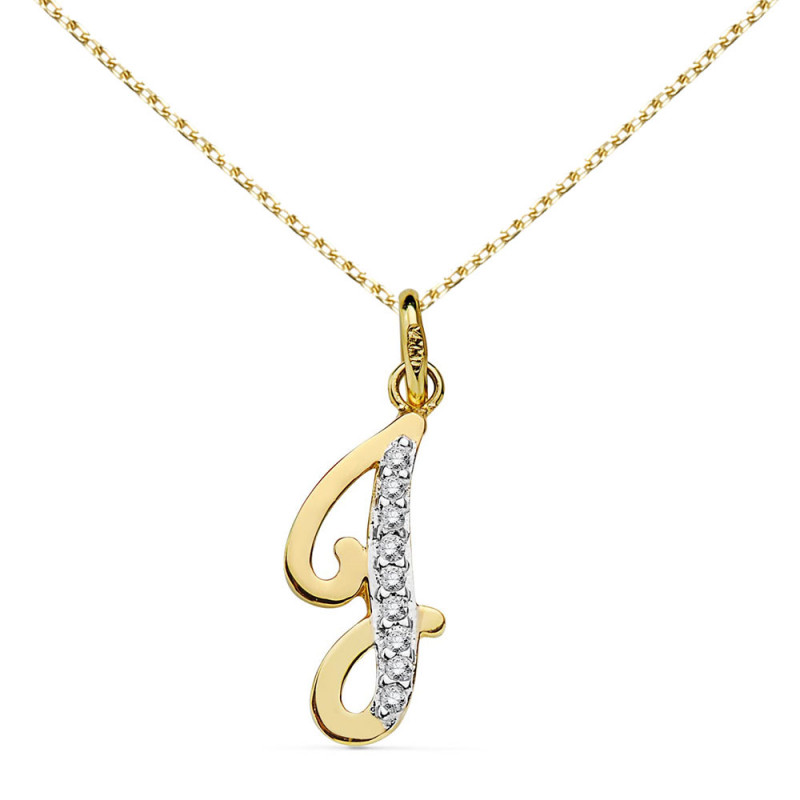 Pendentif Or 18 Carats 750/1000 - Initiale Lettre "J" - Chaine Offerte