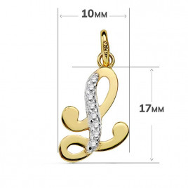 Pendentif Or 18 Carats 750 Serti de Zirconiums - Initiale Lettre "L" - Chaine Offerte