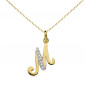 Pendentif Or 18 Carats 750 Serti de Zirconiums - Initiale Lettre "M" - Chaine Offerte