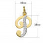 Pendentif Or 18 Carats 750 Serti de Zirconiums - Initiale Lettre "P" - Chaine Offerte