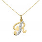 Pendentif Or 18 Carats 750 Serti de Zirconiums - Initiale Lettre "R" - Chaine Offerte