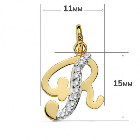 Pendentif Or 18 Carats 750/1000 - Initiale Lettre "R" - Chaine Offerte