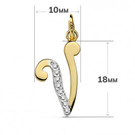 Pendentif Or 18 Carats 750/1000 - Initiale Lettre "V" - Chaine Offerte