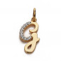 Pendentif Or 18 Carats 750 Serti de Zirconiums - Initiale Lettre "G" - Chaine Offerte