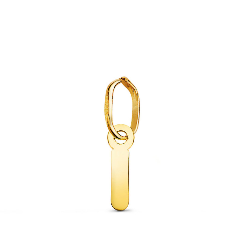 Pendentif Or 18 Carats 750 Jaune - Initiale Lettre "I" - Chaine Offerte