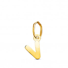 Pendentif Or 18 Carats 750 Jaune - Initiale Lettre "V" - Chaine Offerte