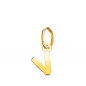 Pendentif Or 18 Carats 750 Jaune - Initiale Lettre "V" - Chaine Offerte