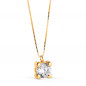 Collier Or 18 Carats 750 Jaune 42cm - Solitaire Zirconium 6 mm