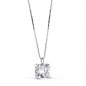 Collier Or 18 Carats 750 Blanc 42cm - Solitaire Zirconium 5 mm