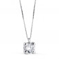 Collier Or 18 Carats 750 Blanc 42cm - Solitaire Zirconium 6 mm