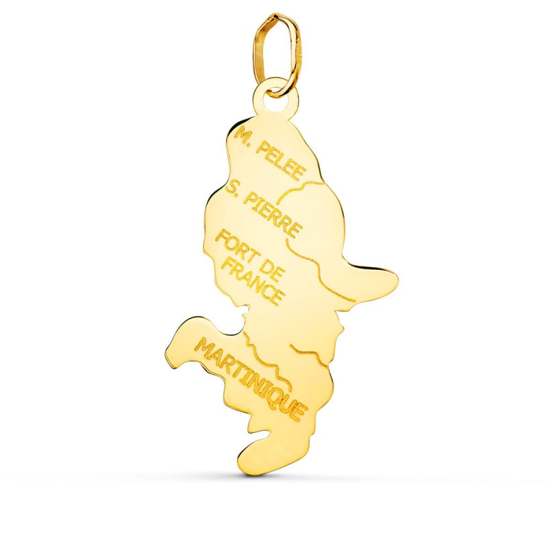 Pendentif Or 18 Carats 750 Jaune - Ile de la Martinique - Chaine Offerte