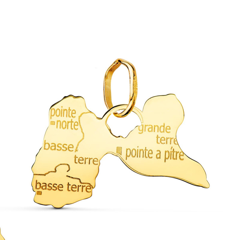 Pendentif Or 18 Carats 750 Jaune - Ile de la Guadeloupe  - Chaine Offerte