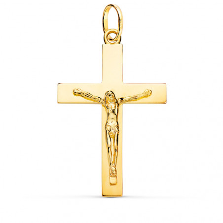 Pendentif  - Médaille Christ sur la Croix Or 18 Carats 750 Jaune - Chaines Offertes