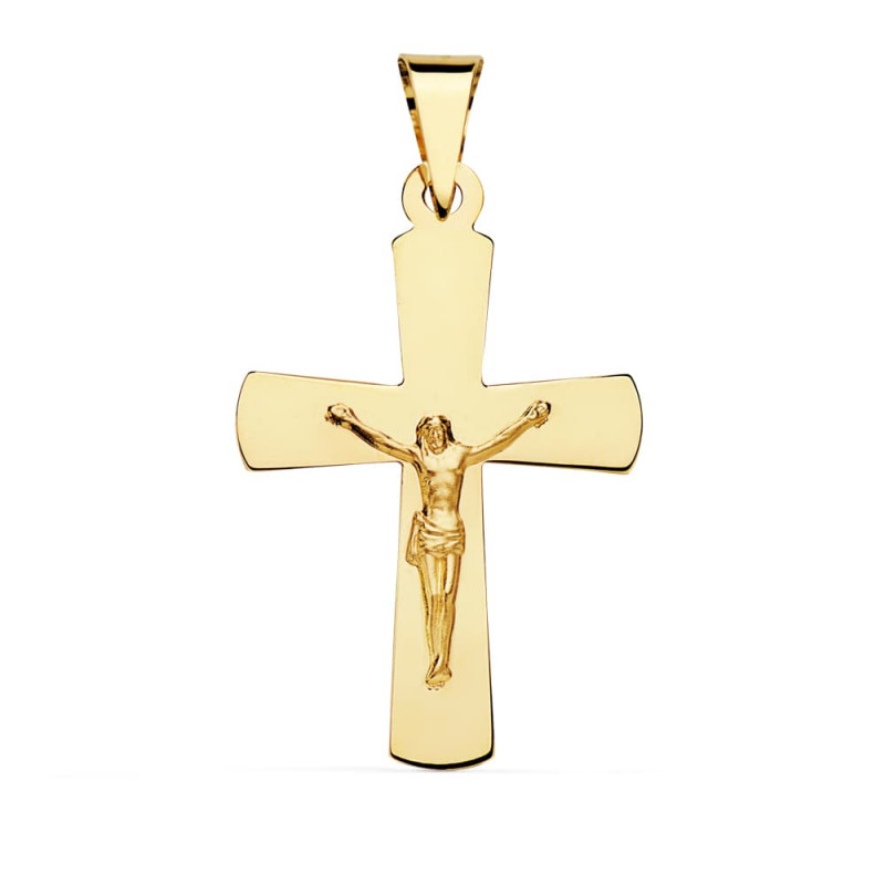 Pendentif  - Médaille Christ sur la Croix Or 18 Carats 750 Jaune - Chaines Offertes