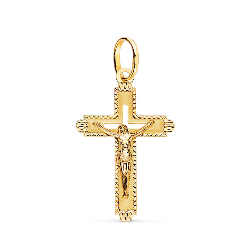 Pendentif  - Médaille Christ sur la Croix Or 18 Carats 750 Jaune - Chaines Offertes