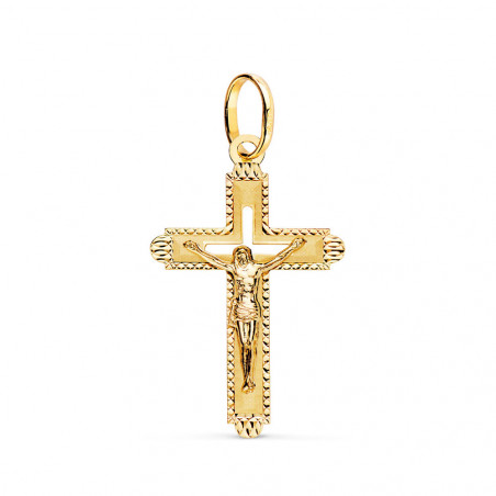 Pendentif  - Médaille Christ sur la Croix Or 18 Carats 750 Jaune - Chaines Offertes