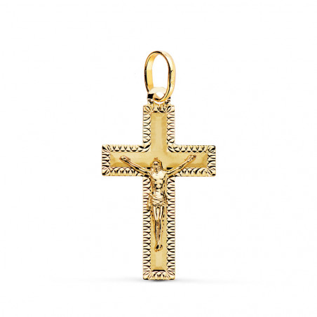 Pendentif  - Médaille Christ sur la Croix Or 18 Carats 750 Jaune - Chaines Offertes