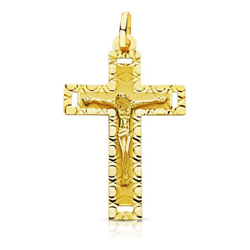 Pendentif  - Médaille Christ sur la Croix Or 18 Carats 750 Jaune - Chaines Offertes