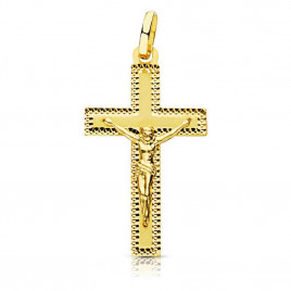 Pendentif  - Médaille Christ sur la Croix Or 18 Carats 750 Jaune - Chaines Offertes