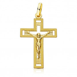 Pendentif  - Médaille Christ sur la Croix Or 18 Carats 750 Jaune - Chaines Offertes