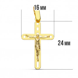 Pendentif  - Médaille Christ sur la Croix Or 18 Carats 750 Jaune - Chaines Offertes