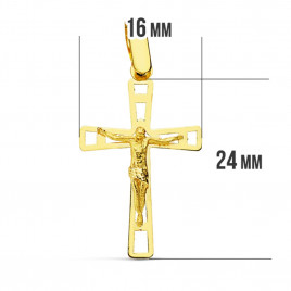 Pendentif  - Médaille Christ sur la Croix Or 18 Carats 750 Jaune - Chaines Offertes