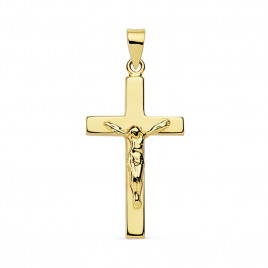 Pendentif  - Médaille Christ sur la Croix Or 18 Carats 750 Jaune - Chaine Offerte