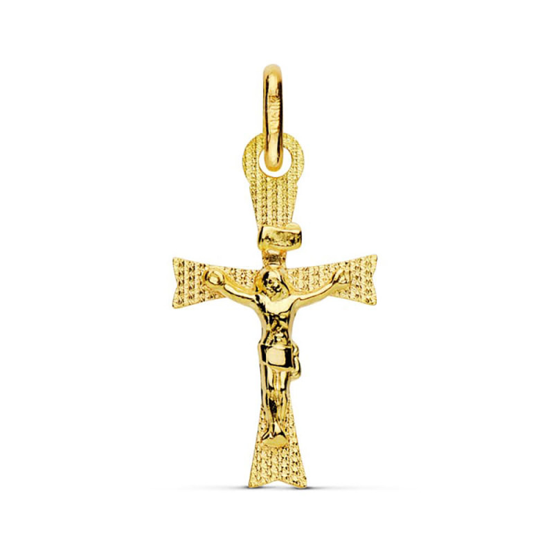 Pendentif  - Médaille Christ sur la Croix Or 18 Carats 750 Jaune - Chaine Offerte