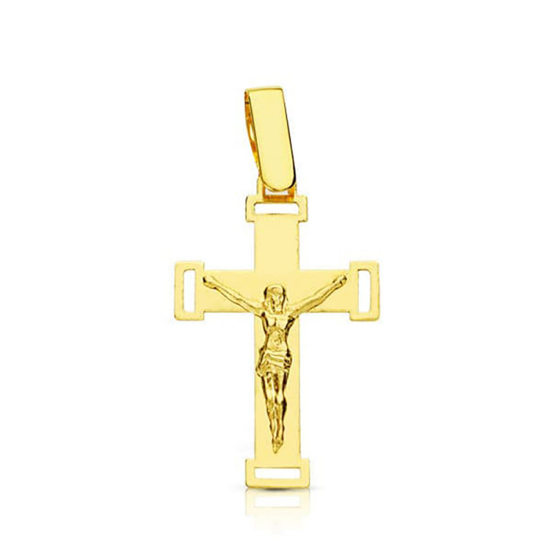 Pendentif  - Médaille Christ sur la Croix Or 18 Carats 750 Jaune - Chaine Offerte