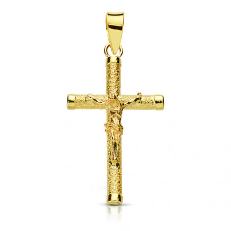 Pendentif  - Médaille Christ sur la Croix Or 18 Carats 750 Jaune - Chaine Offerte