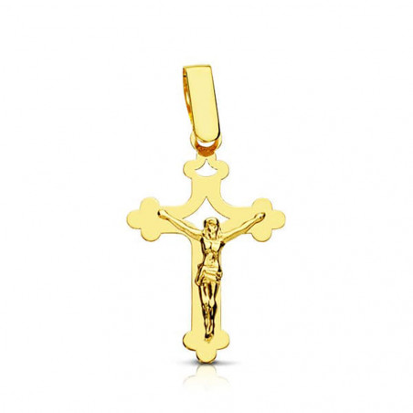 Pendentif  - Médaille Christ sur la Croix Or 18 Carats 750 Jaune - Chaine Offerte