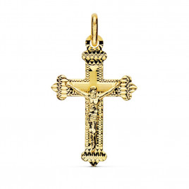 Pendentif  - Médaille Christ sur la Croix Or 18 Carats 750 Jaune - Chaine Offerte