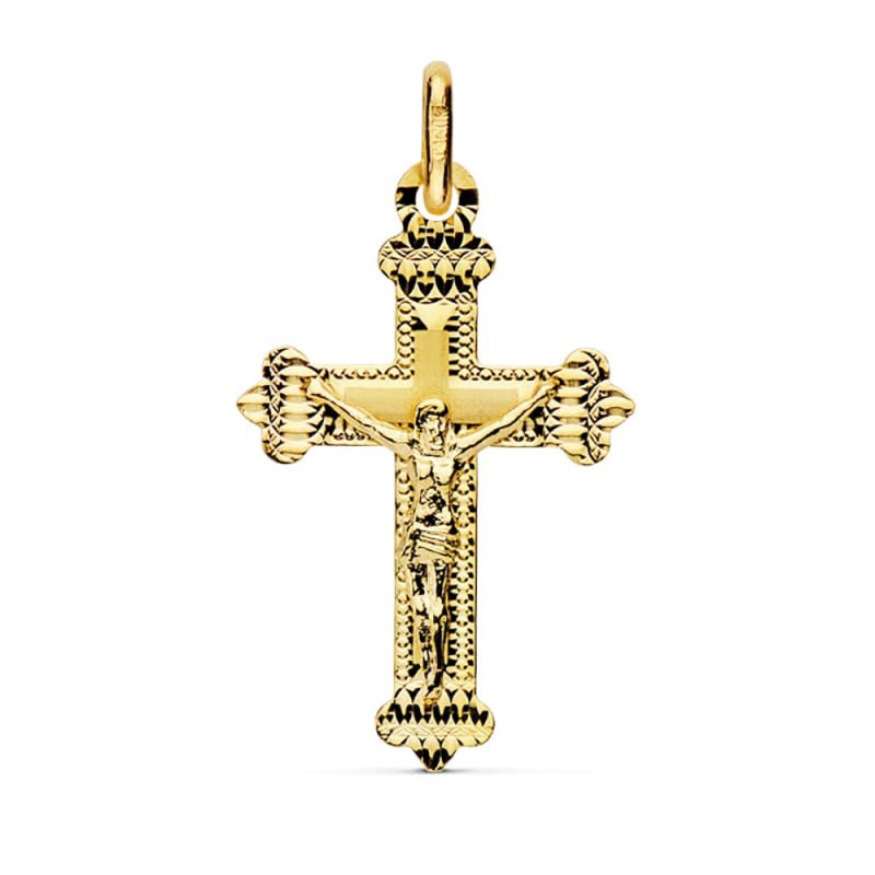 Pendentif  - Médaille Christ sur la Croix Or 18 Carats 750 Jaune - Chaines Offertes