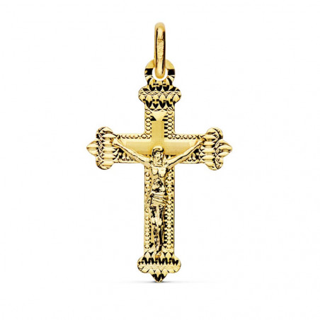 Pendentif  - Médaille Christ sur la Croix Or 18 Carats 750 Jaune - Chaine Offerte