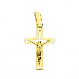 Pendentif  - Médaille Christ sur la Croix Or 18 Carats 750 Jaune - Chaine Offerte