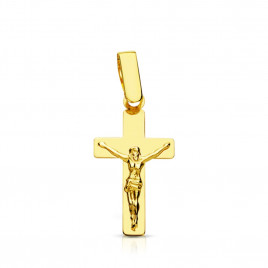 Pendentif - Médaille Christ sur la Croix Or 18 Carats 750 Jaune - Chaine Offerte