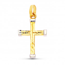 Pendentif - Médaille Croix Or 18 Carats 750/000 Bicolore - Chaines Offertes