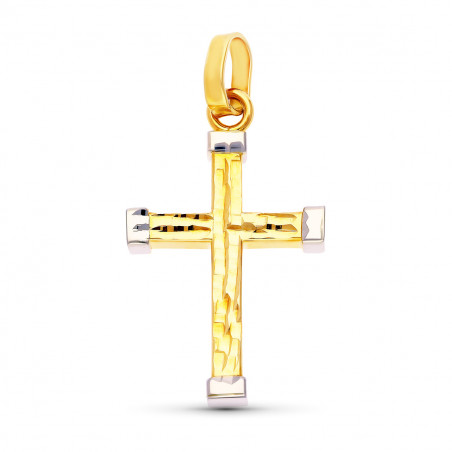 Pendentif - Médaille Croix Or 18 Carats 750/000 Bicolore - Chaines Offertes