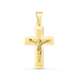 Pendentif - Médaille Christ sur la Croix Or 18 Carats 750 Jaune - Chaines Offertes