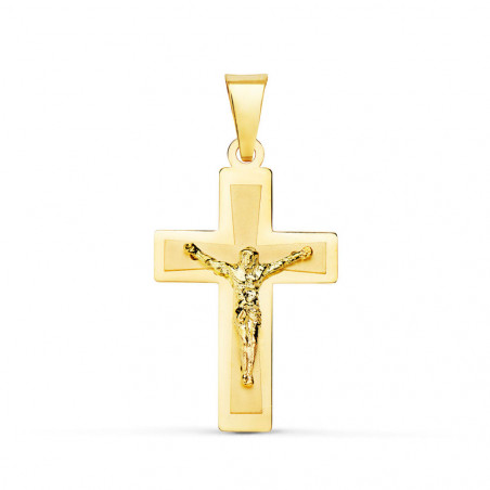 Pendentif  - Médaille Christ sur la Croix Or 18 Carats 750 Jaune - Chaines Offertes