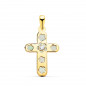 Pendentif - Médaille Croix Or 18 Carats 750 Jaune et Nacre - Chaine Offerte