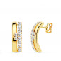 Boucles d'Oreilles Or 18 Carats 750 Jaune et Zirconiums