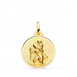 Médaille Or 18 Carats 750 Jaune Saint Christophe 20mm - Chaînes et Gravure Offertes