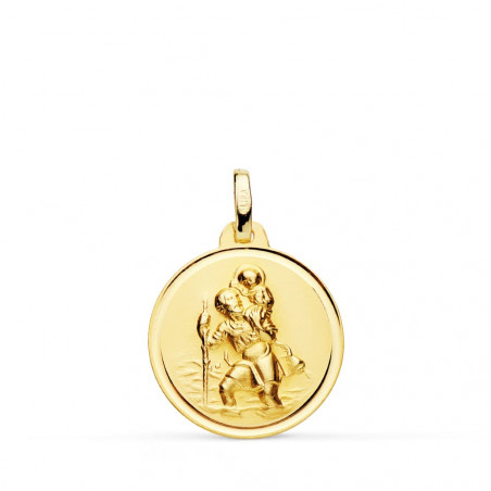 Médaille Or 18 Carats 750 Jaune Saint Christophe 18mm - Chaînes et Gravure Offertes