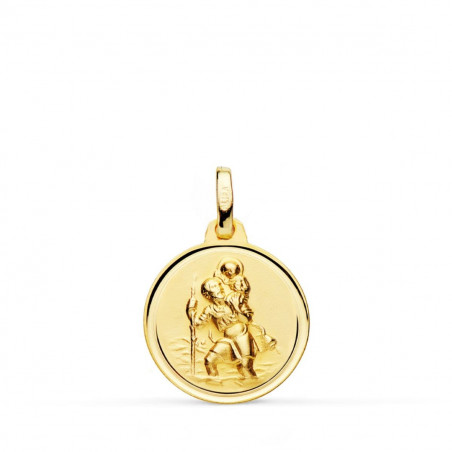 Médaille Or 18 Carats 750 Jaune Saint Christophe 16mm - Chaînes et Gravure Offertes