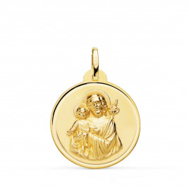 Médaille Or 18 Carats 750 Jaune Saint Joseph 24mm - Chaînes et Gravure Offertes