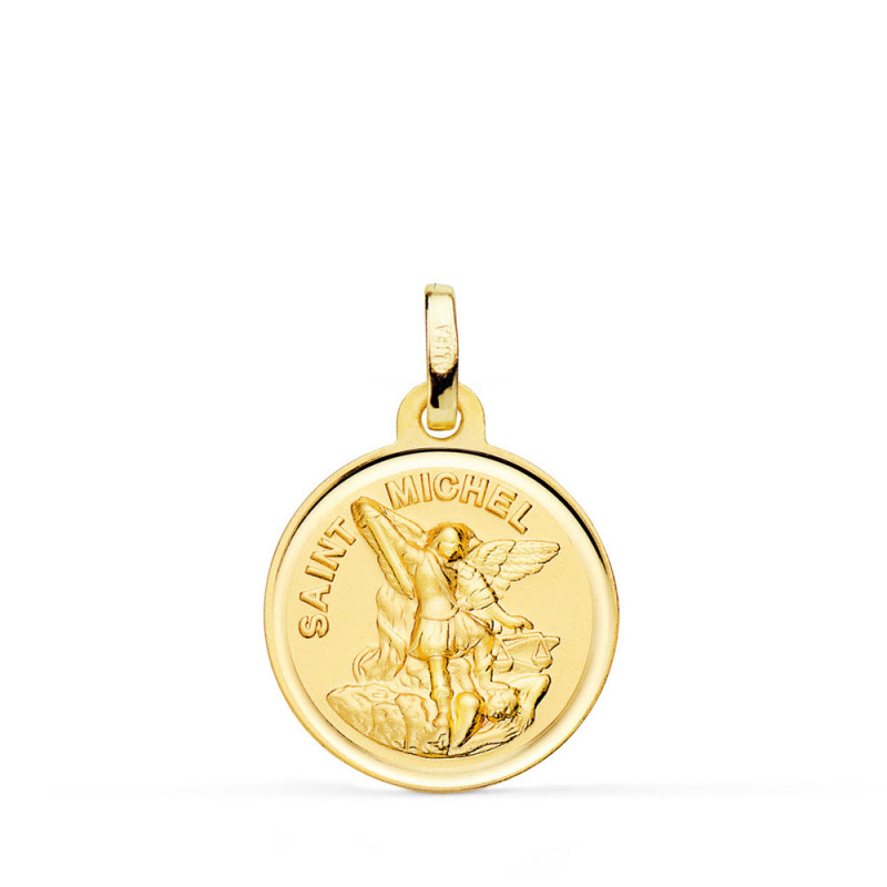 Médaille Or 18 Carats 750 Jaune Saint Michel 18mm - Chaînes et Gravure Offertes